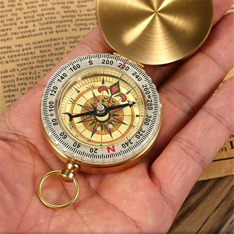 Camping Compass Keychain Luminous Wayfinder Outdoor Survival Gear Barometer Handle GPS Compas For Tourism Equipment Hiking Tools