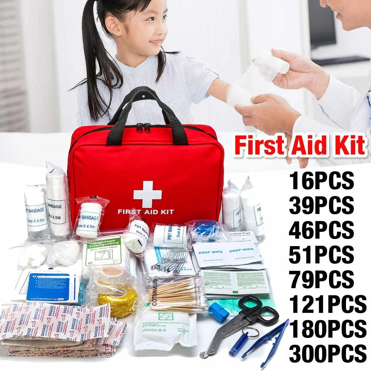 Portable 300Pcs Emergency Survival Set First Aid Kit for Medicines Outdoor Camping Hiking Medical Bag Emergency Handbag