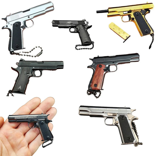 1:3 Colt 1911 Mini PUBG Metal Model Toy Gun Decoration Toys Guns Arms Alloy Pistolas Key Chain Pistol