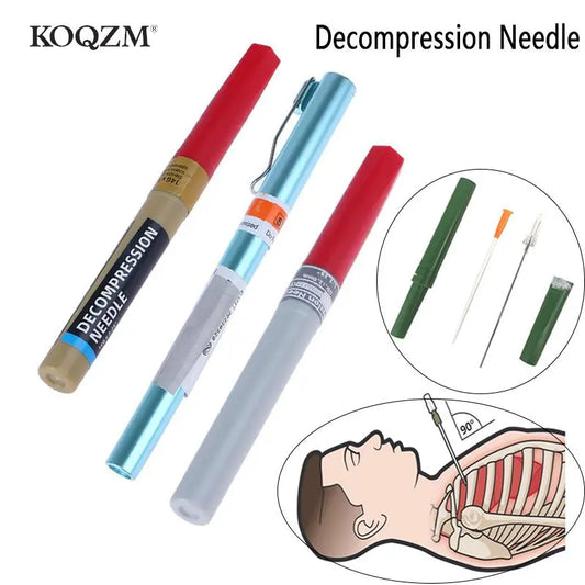 Emergency Equipment First Aid Kit Tension Pneumothorax Thoracic Needle Medical Chest Decompression Needle