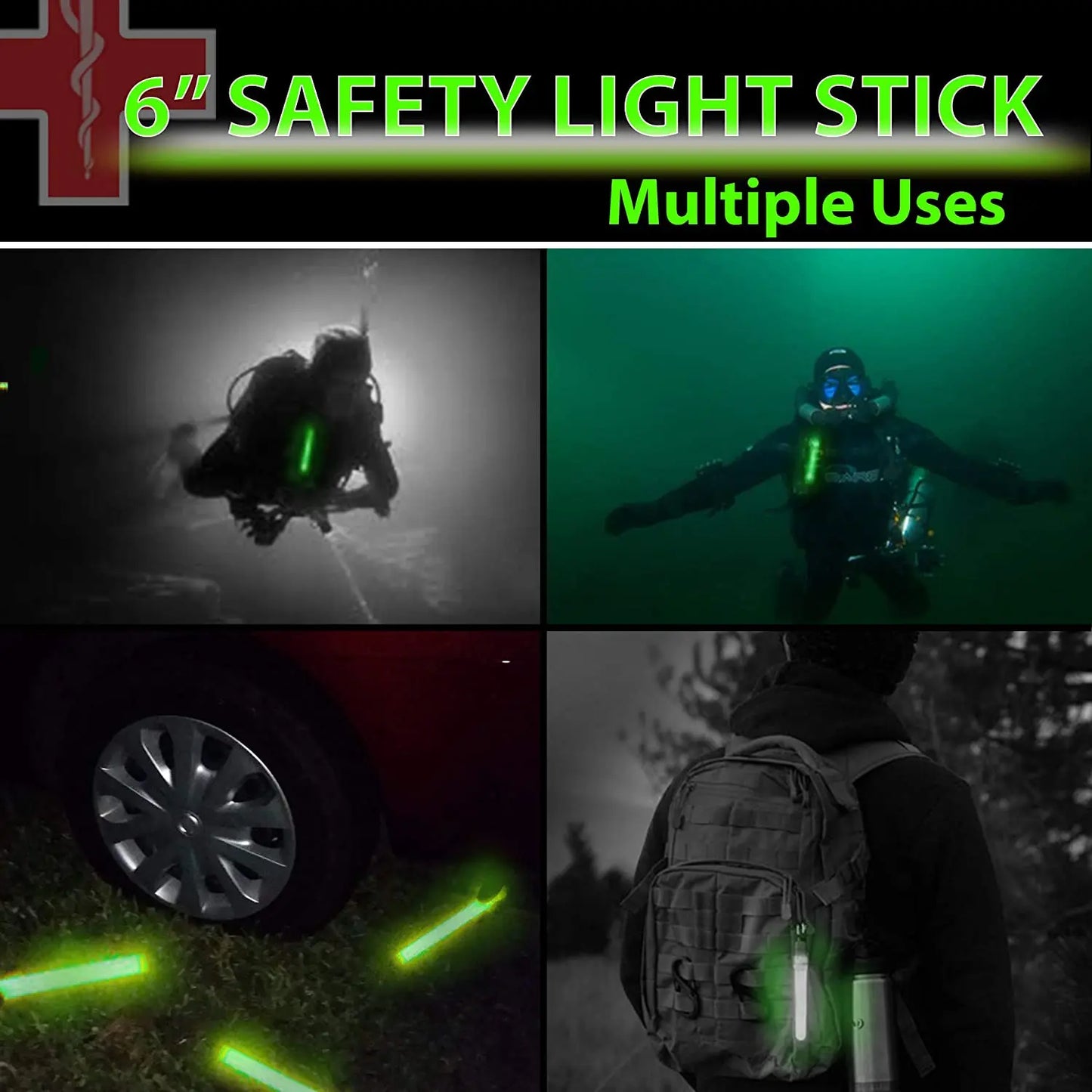 12 Pack Green Glow Sticks Use For Camping And Emergency Survival Use 6 Inch Ultra Bright Chem Light Sticks with 12 Hour Duration