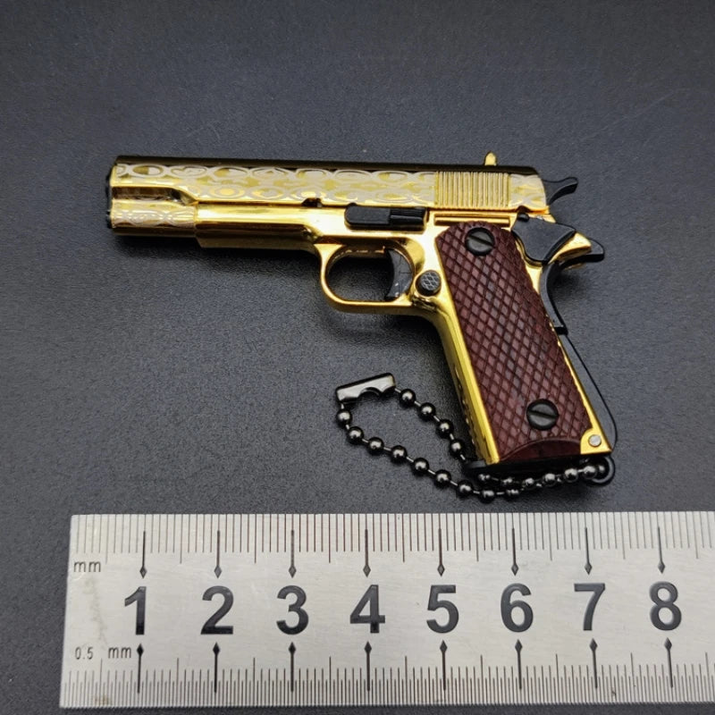 1:3 Colt 1911 Mini PUBG Metal Model Toy Gun Decoration Toys Guns Arms Alloy Pistolas Key Chain Pistol