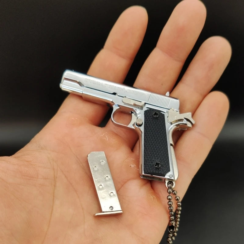 1:3 Colt 1911 Mini PUBG Metal Model Toy Gun Decoration Toys Guns Arms Alloy Pistolas Key Chain Pistol