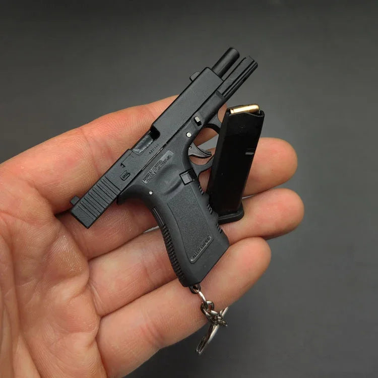 1:3 Glock G17 G34 TTI Taran Tactical Alloy Empire Mini Pistol Keychain Toy Gun Metal Shell Ejection Free Assembly With Holster